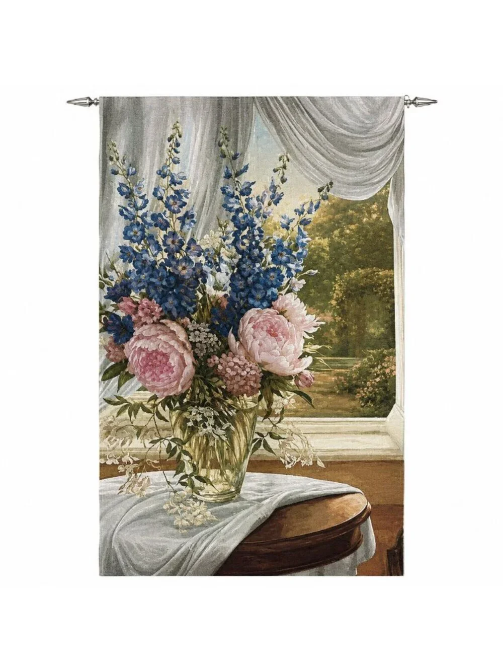 Country Estate Floral Vase of Gladiola and Peony Grande Tapestry Wall Hanging
